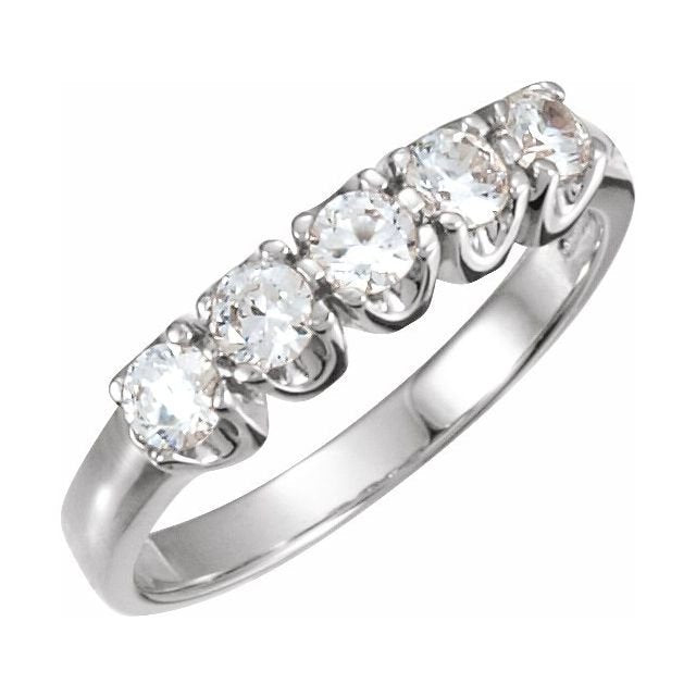 14K White Five - Stone Anniversary Band - Balacia
