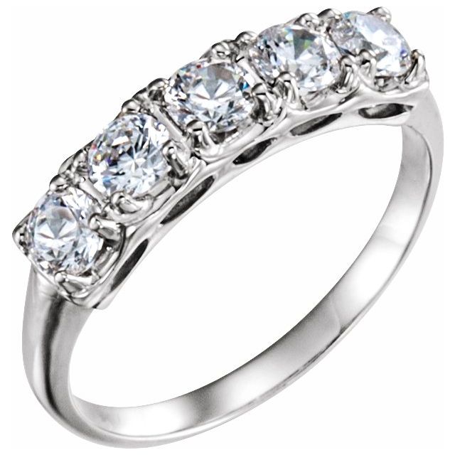 14K White Five - Stone Anniversary Band - Balacia
