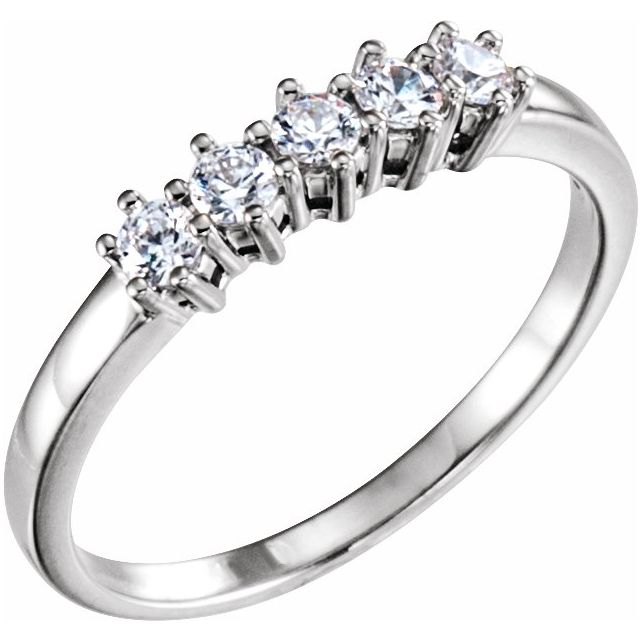 14K White Five - Stone Anniversary Band - Balacia