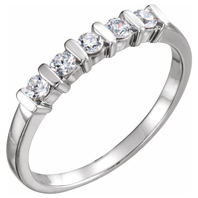 14K White Five - Stone Anniversary Band - Balacia