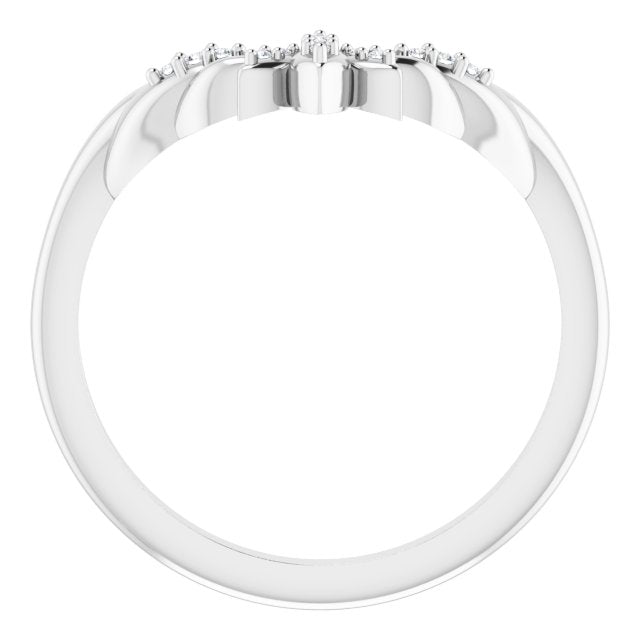 14k White Gold Diamond Floral - Inspired Contour Band - Balacia