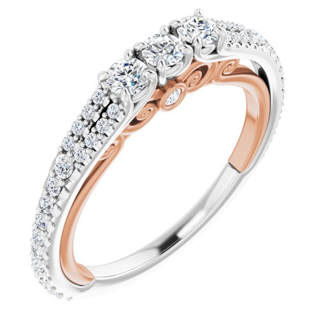14K White & Rose 1/2 CTW Diamond Anniversary Band - Balacia