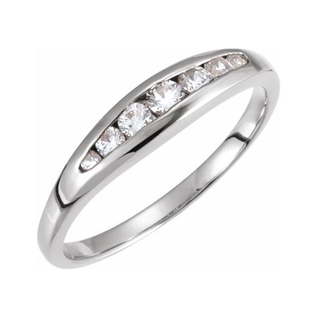 14K White Seven - Stone Anniversary Band - Balacia