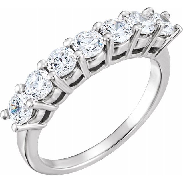 14K White Seven - Stone Anniversary Band - Balacia