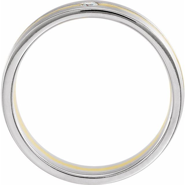 14K White & Yellow .07 CTW Diamond 6 mm Grooved Band - Balacia