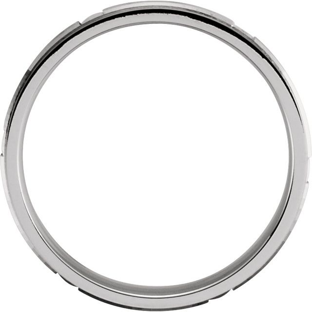 14K White/Yellow 6 mm Grooved Band with Satin Finish - Balacia