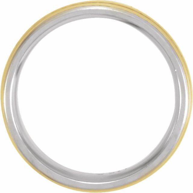14K White/Yellow 7 mm Grooved Band - Balacia