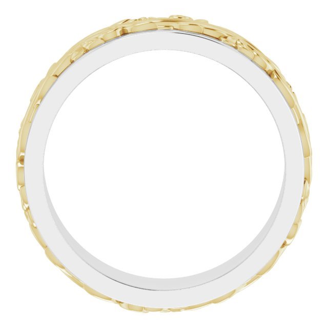 14K White/Yellow 7 mm Sculptural - Inspired Band - Balacia
