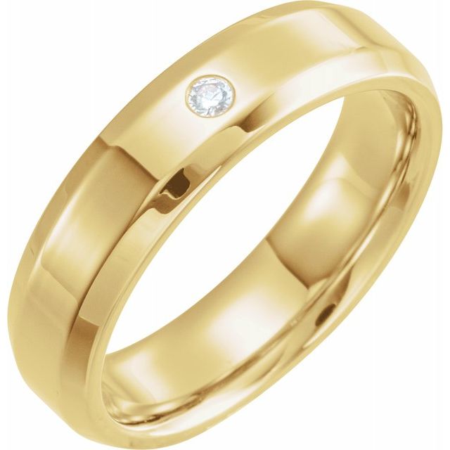 14K Yellow .04 CTW Diamond 6 mm Beveled - Edge Band - Balacia