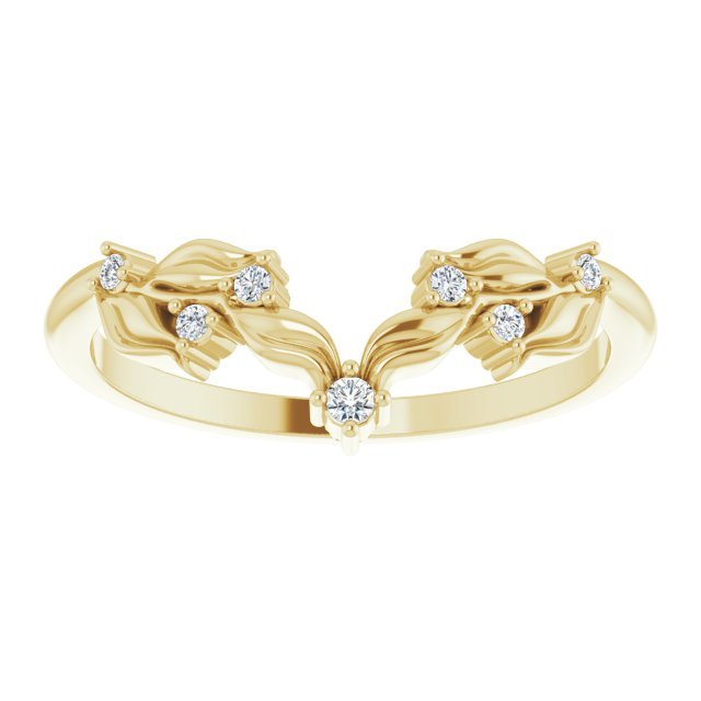 14K Yellow .05 CTW Diamond Contour Band - Balacia