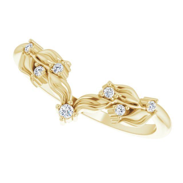 14K Yellow .05 CTW Diamond Contour Band - Balacia