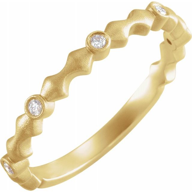 14K Yellow .07 CTW Diamond Anniversary Band with Bead Blast Finish - Balacia