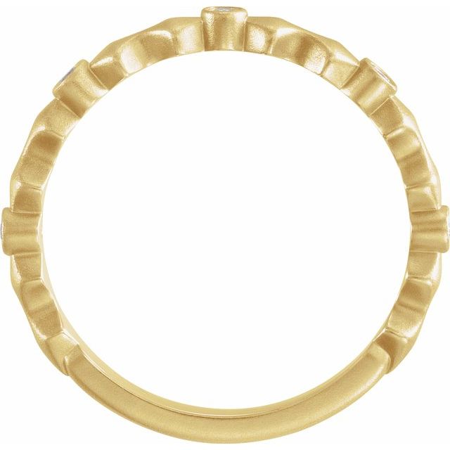 14K Yellow .07 CTW Diamond Anniversary Band with Bead Blast Finish - Balacia
