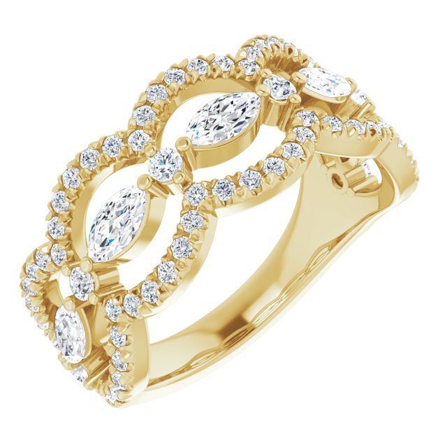 14K Yellow 1 1/3 CTW Diamond Anniversary Band - Balacia