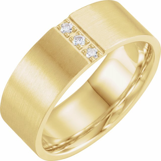 14K Yellow 1/10 CTW Diamond Band with Satin Finish - Balacia