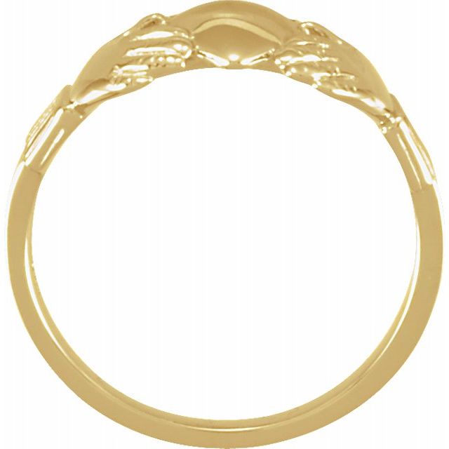 14K Yellow 12x14 mm Ladies Claddagh Ring - Balacia