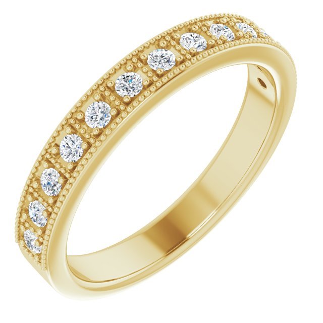 14K Yellow 1/4 CTW Diamond Milgrain Anniversary Band - Balacia