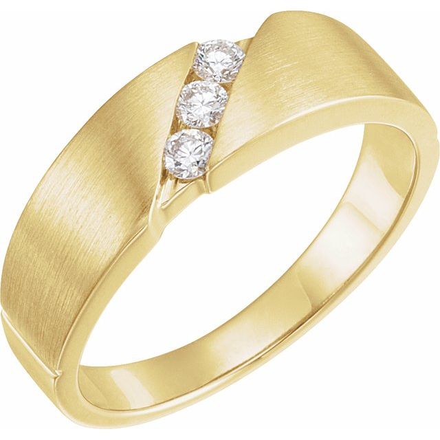 14K Yellow 1/5 CTW Diamond 3 - Stone Band - Balacia