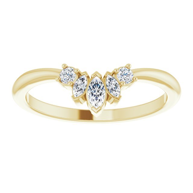 14K Yellow 1/5 CTW Diamond Accented Contour Band - Balacia
