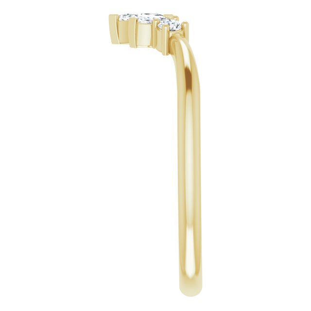 14K Yellow 1/5 CTW Diamond Accented Contour Band - Balacia