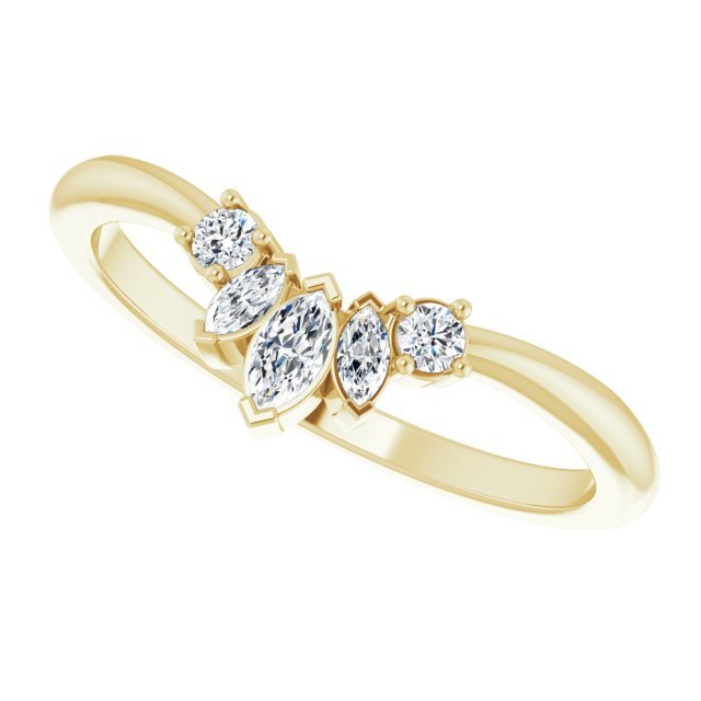 14K Yellow 1/5 CTW Diamond Accented Contour Band - Balacia