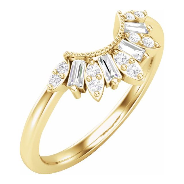14K Yellow 1/5 CTW Diamond Contour Band - Balacia