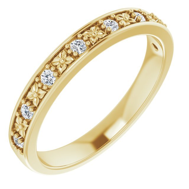 14K Yellow 1/6 CTW Diamond Floral Anniversary Band - Balacia