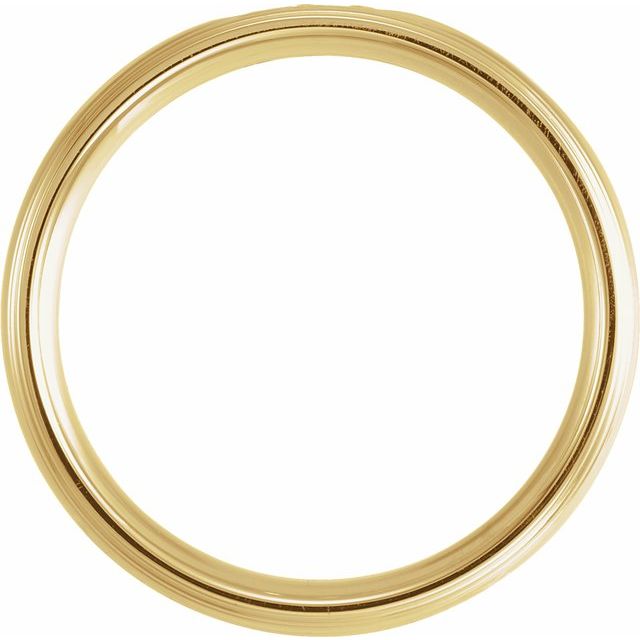 14K Yellow 1/8 CTW Diamond Half Round Edge Band - Balacia
