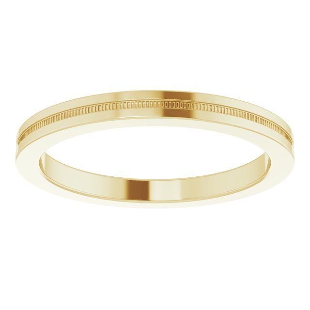 14K Yellow 2 mm Flat Edge Band with Milgrain - Balacia