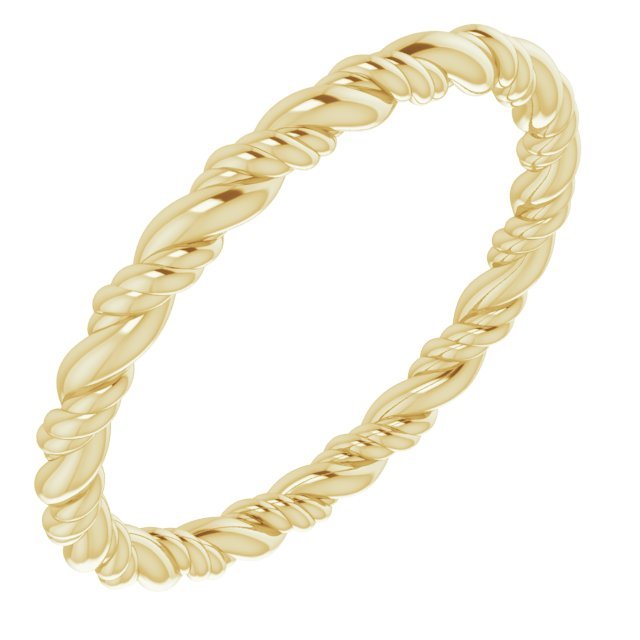 14K Yellow 2.1mm Rope Band - Balacia