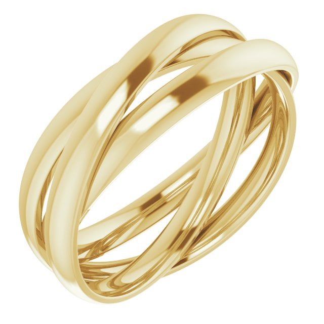 14K Yellow 2.4mm Three Band Rolling Ring - Balacia
