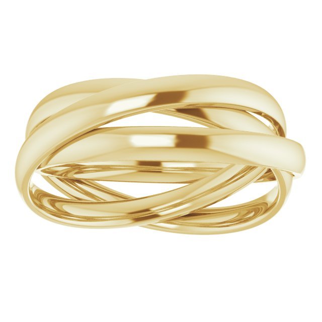 14K Yellow 2.4mm Three Band Rolling Ring - Balacia