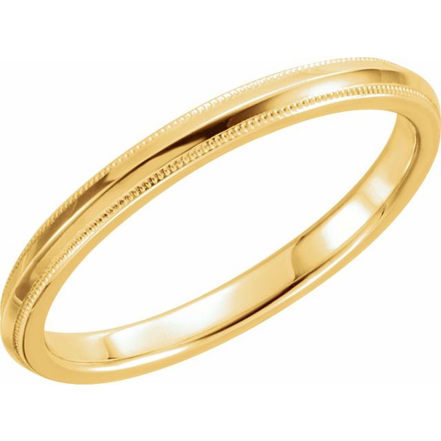 14K Yellow 2.5 mm Knife - Edge Band with Milgrain - Balacia
