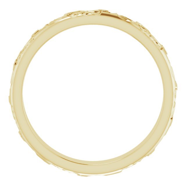 14K Yellow 3 mm Floral Band - Balacia