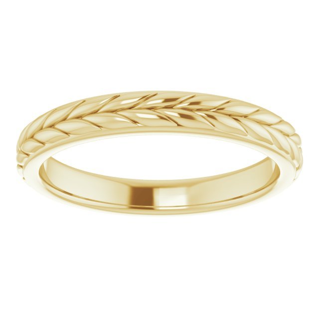 14K Yellow 3 mm Leaf Band - Balacia