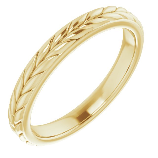 14K Yellow 3 mm Leaf Band - Balacia