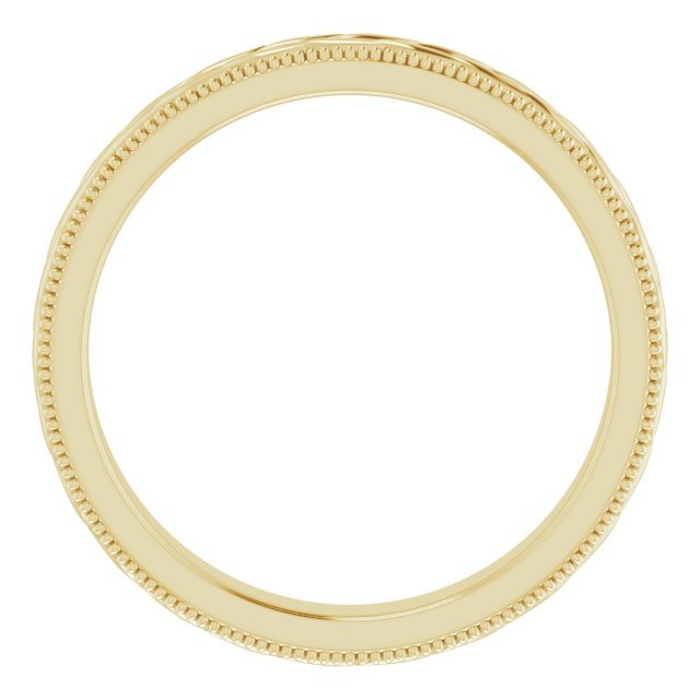 14K Yellow 3 mm Leaf Pattern Band with Milgrain - Balacia