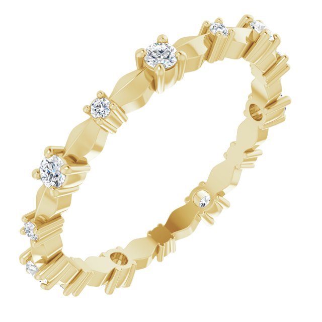14K Yellow 3 mm Round Eternity Band - Balacia