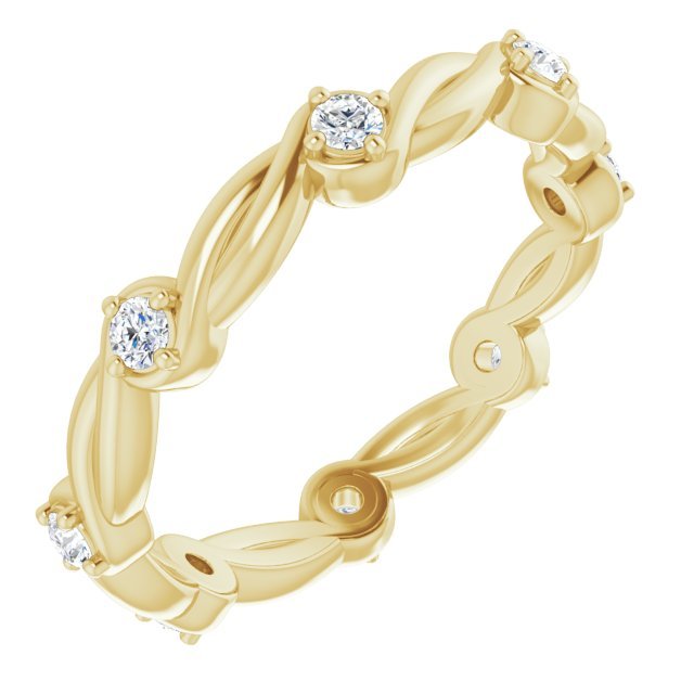 14K Yellow 3 mm Round Eternity Band - Balacia