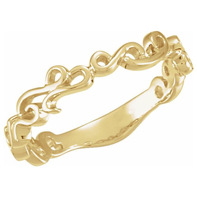 14K Yellow 4 mm Scroll Design Band - Balacia