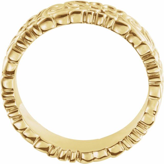 14K Yellow 4.2 mm Floral Band - Balacia