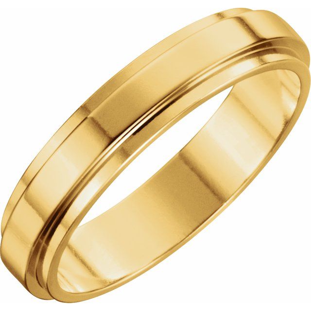 14K Yellow 5 mm Flat Edge Band - Balacia
