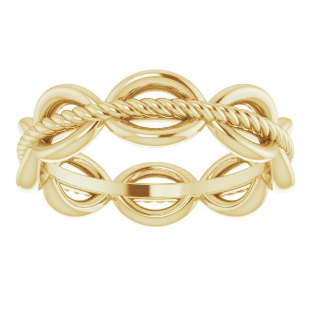 14K Yellow 5.2mm Rope Design Band - Balacia