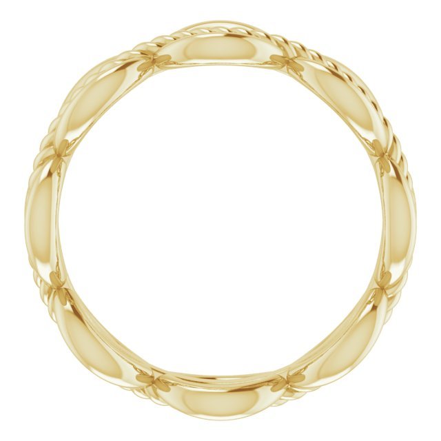 14K Yellow 5.2mm Rope Design Band - Balacia