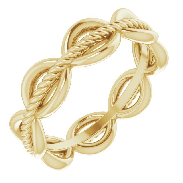 14K Yellow 5.2mm Rope Design Band - Balacia