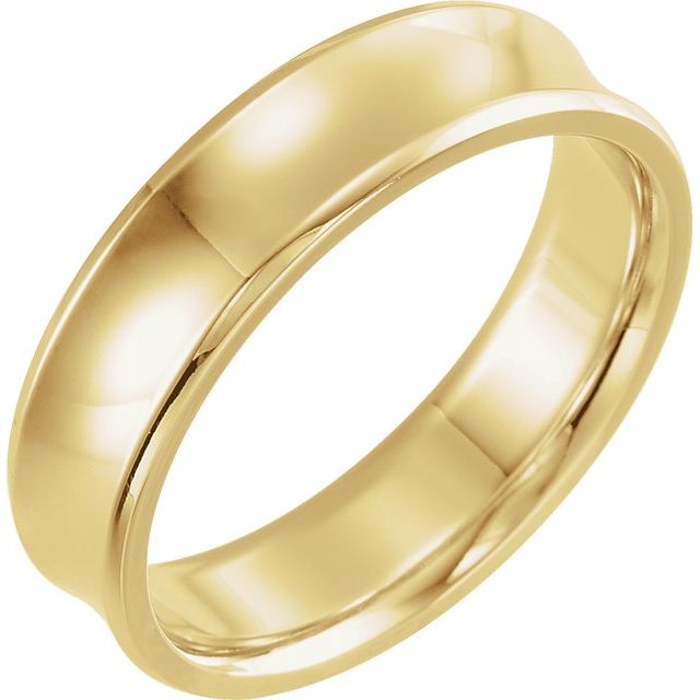 14K Yellow 6 mm Beveled - Edge Concave Band - Balacia
