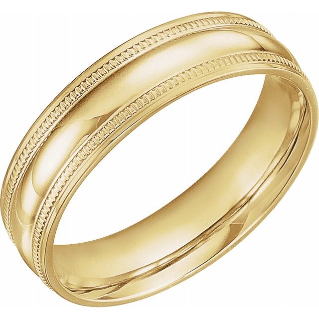 14K Yellow 6 mm Coin Edge Design Band - Balacia