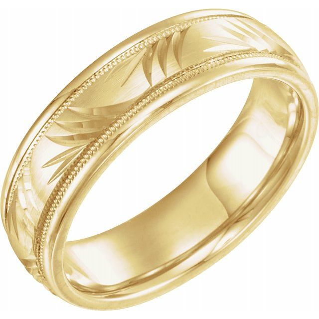 14K Yellow 6 mm Design Band - Balacia