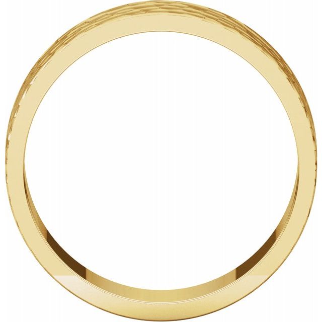 14K Yellow 6 mm Flat Band with Hammer Finish - Balacia
