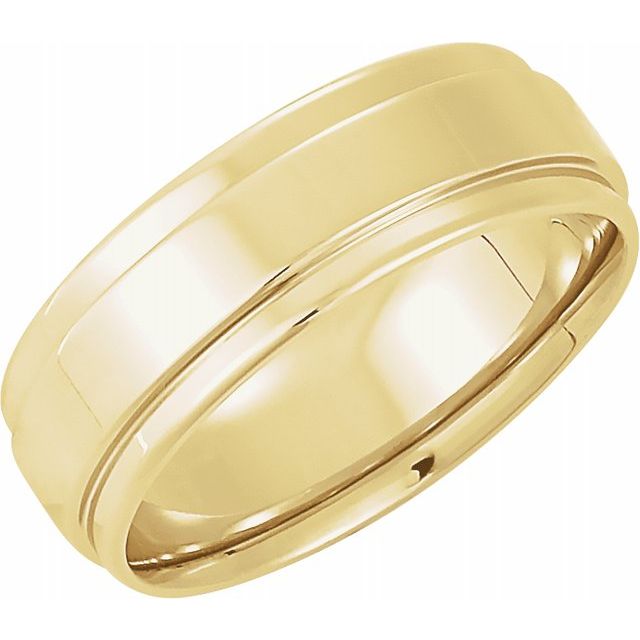 14K Yellow 6 mm Flat Edge Band - Balacia